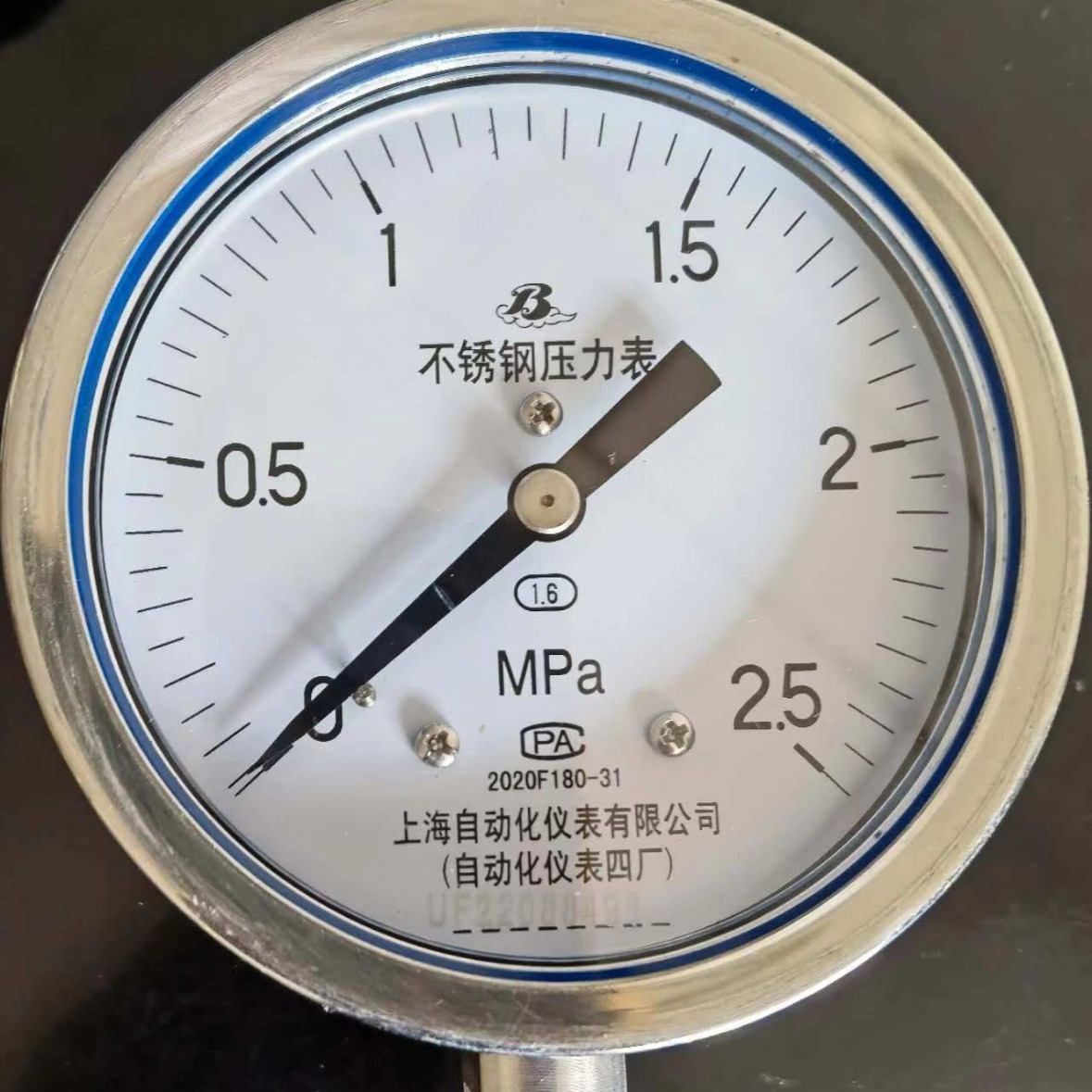 上海自动化仪表四厂 Y100BF 不锈钢压力表