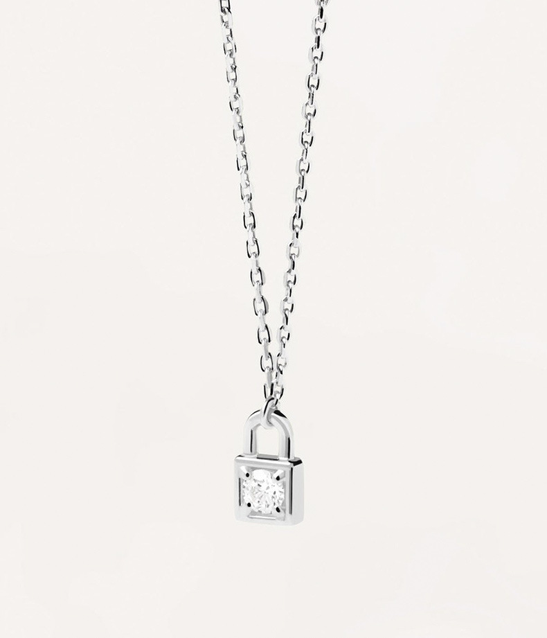 5g Weight 925 Sterling Silver Pendant Material Zircon Inlay Material Pendant Necklace Classification cable chain Chain Type 1 Piece Quantity Daily Occasion 925 Sterling Silver Material Heart Shape, Key, Lock Pattern Couple Gender Simple Style Style Plating, Inlay Craft 925 Sterling Silver Zircon Cable Chain Plating Inlay Heart Shape Key Lock Pendant Necklace 10