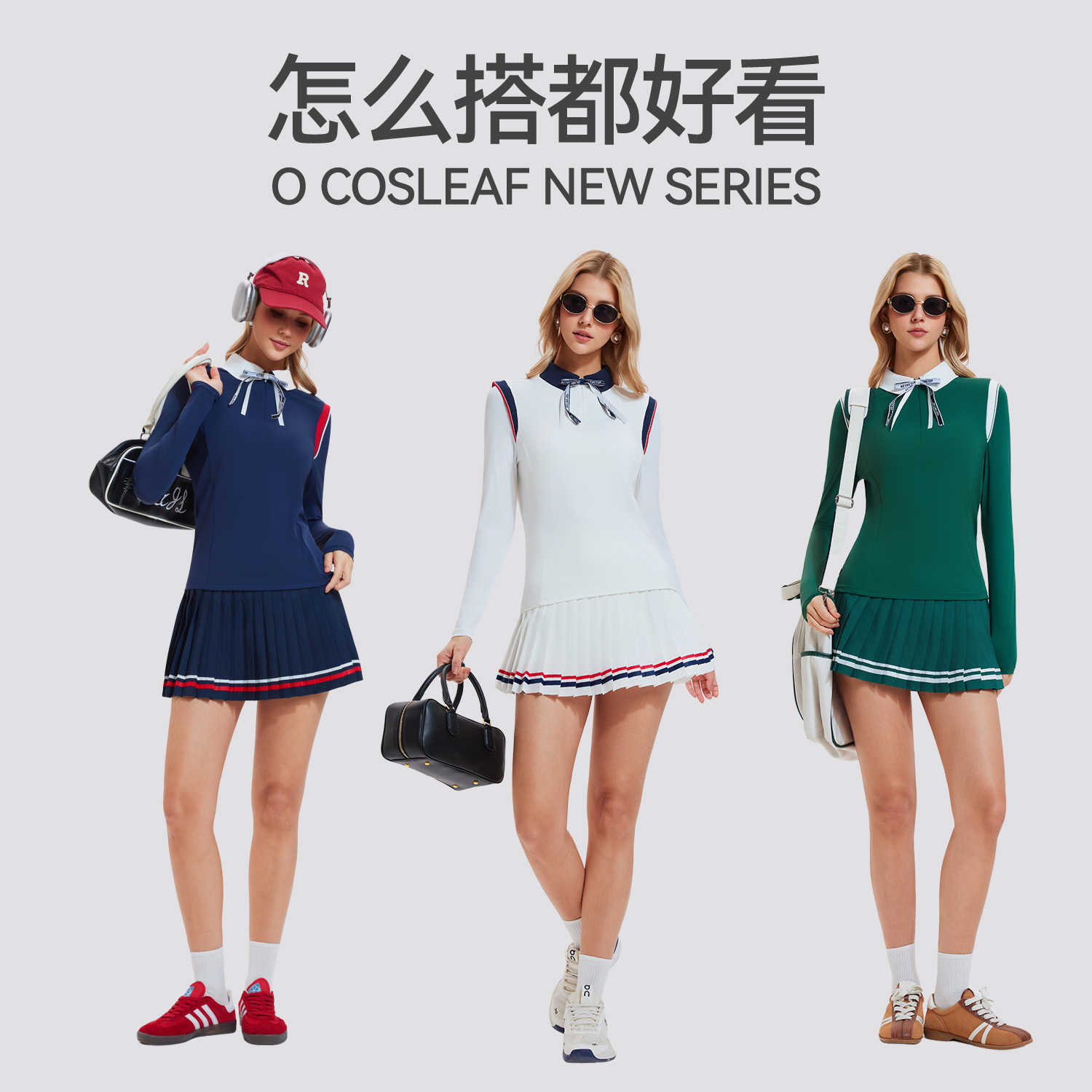 Camiseta de moda de mangas largas al aire libre, ropa de golf de mujer simple y universal, camisa de polo falsa de dos piezas