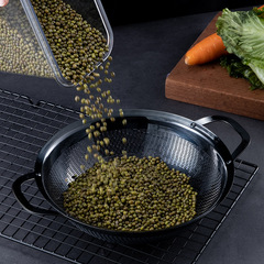 304 stainless steel rice washing sieve, rice cleaning device, household kitchen multi-functional thickened drain basket for washing vegetables, draining and leaking basin