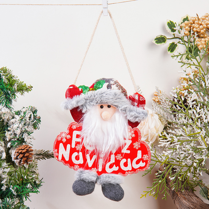 Kit de adornos navideños de tela, colección de colgantes para árbol de Navidad y regalos