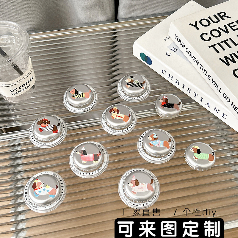 Cartoon Dachshund Magnetic Airbag Mobile Phone Holder Combination Desktop Drama Mobile Phone Case Accessories Lazy Man's Handy Gadget