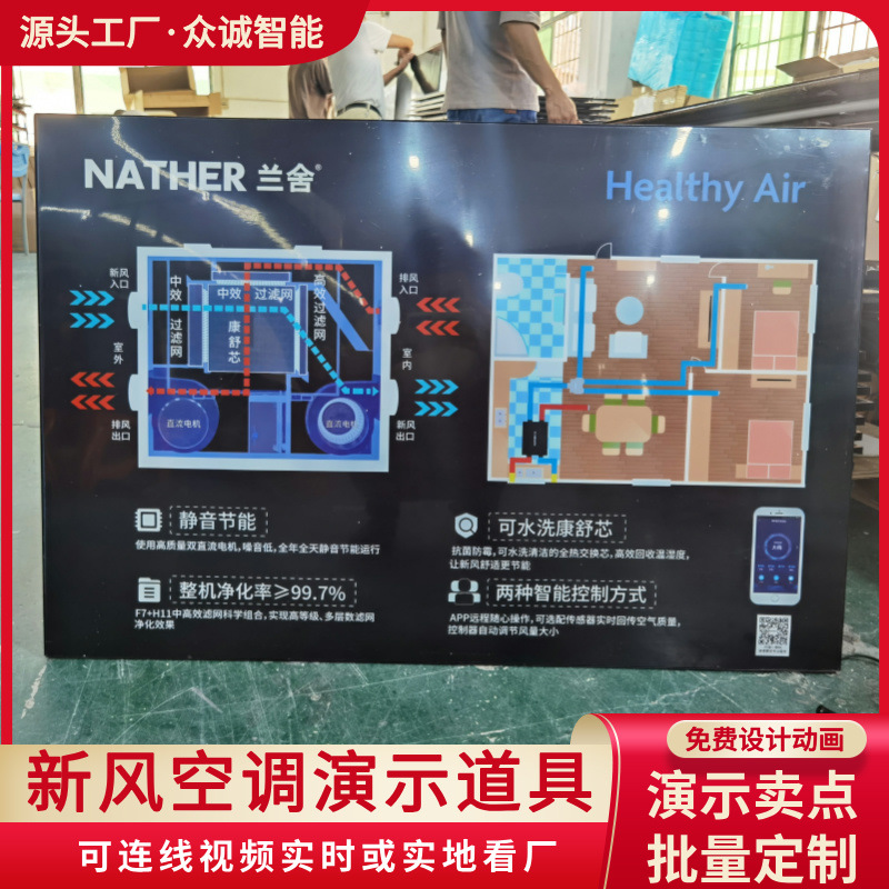 新风空调led动感灯箱13mm厚度免费设计效果家电演示道具广告牌