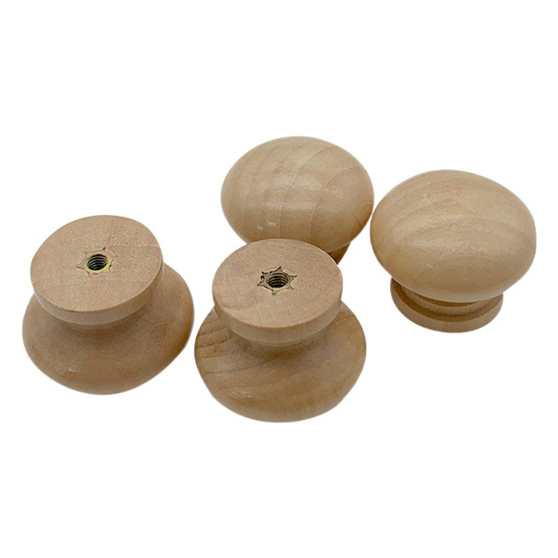 Оптовая продажа с фабрики: ручка для ящика из натурального дерева в форме гриба, одинарная, круглая, для шкафов и комодов