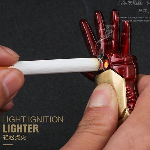 Hot selling Iron Man rechargeable windproof lighter, creative Avengers series cigarette lighter, cross-border delivery