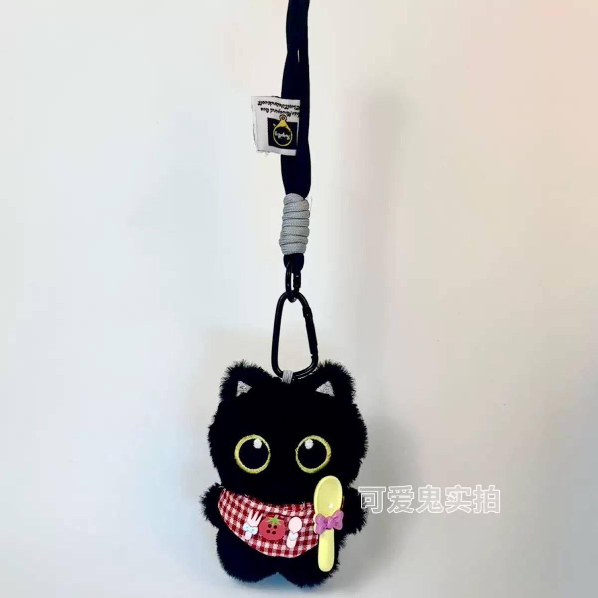 Cute Punk Little Black Cat Doll Pendant Rock Collar Guitar Plush Toy Holiday Birthday Gift