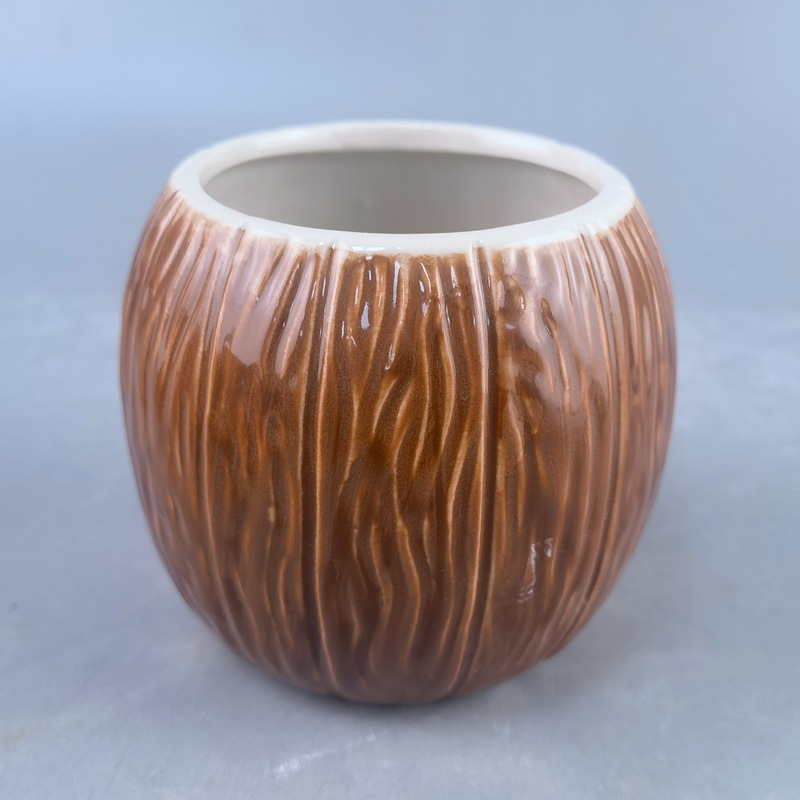 Transfronterizos Amazonas Coconut Shell Taza Tikki Taza de cóctel Taza de cerámica Taza de tiquias Taza de color