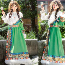 藏服藏族女藏袍云南丽江西藏旅拍摄影民族风藏式拉萨写真服装