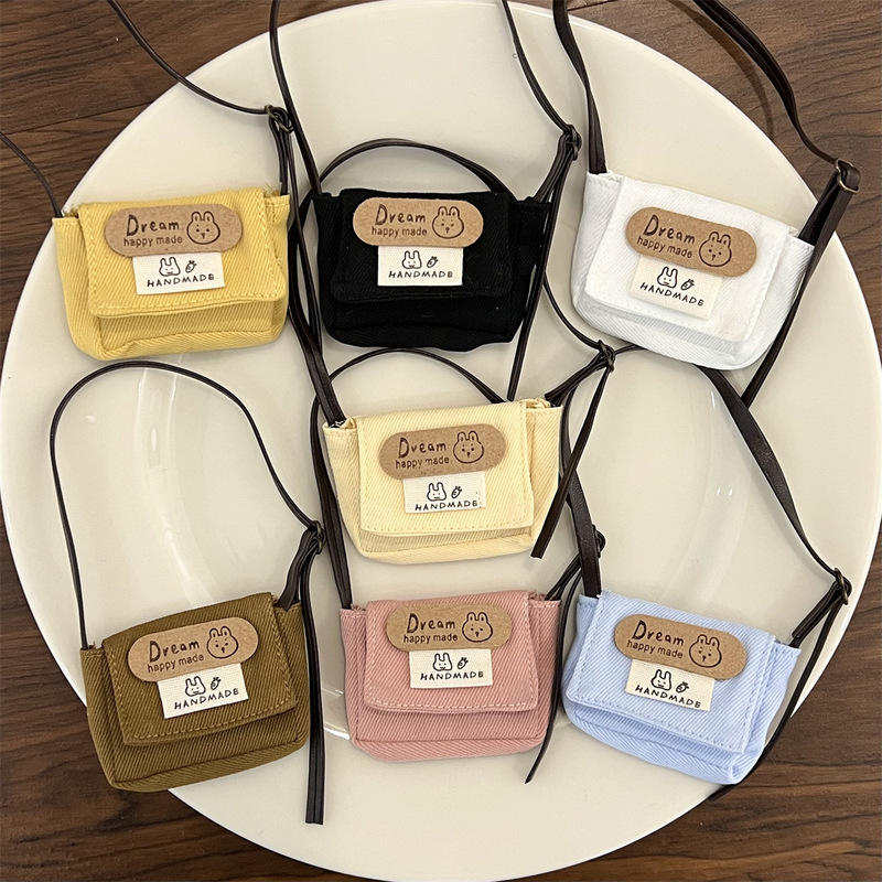 Baby Clothes Accessories Accessories Labubu Gazi Sister Kt Cat Long Legs Zsiga Canvas Small Shoulder Bag Mini Canvas Bag