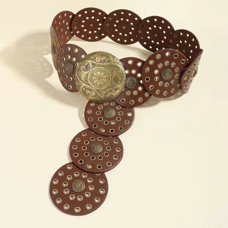 다크 브라운 레트로 골드 대형 디스크-100cm