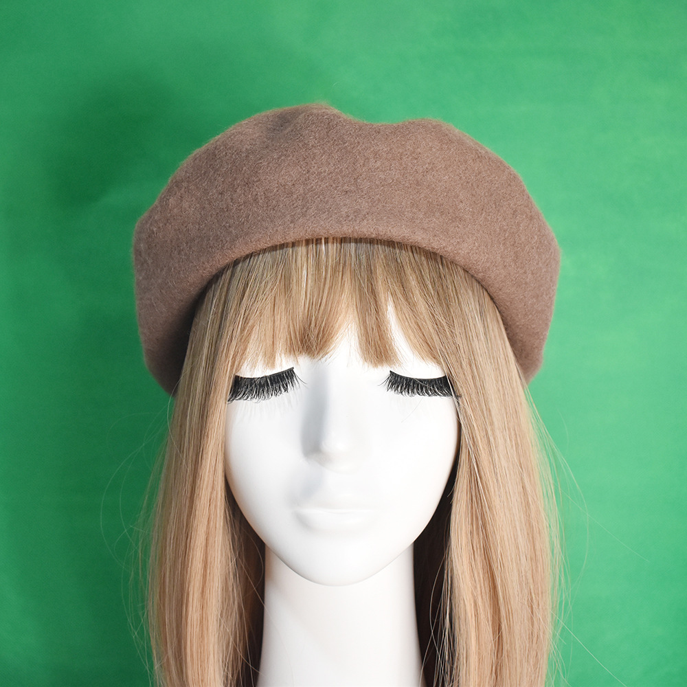 Unisex dam ull premium basker Höst/vinter vintage målarhatt Newsboy hatt rosa_voghion.com