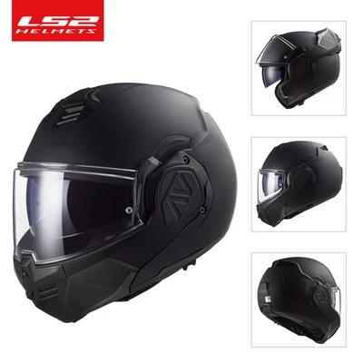 Ls2 Flip-Up Helmet for Men, Motorcycle Helmet, Full-Face Helmet for Women, All-Season Universal Winter Helmet Ff906 (Motorcycle Safety Supplies) - matt-black-special-edition-l