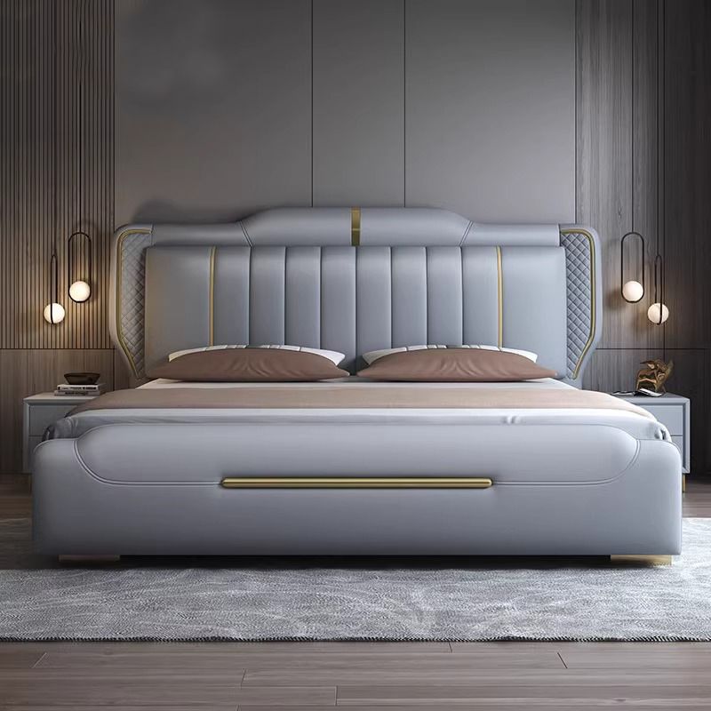 Italian-Style Light Luxury Master Bedroom Double Bed 1.8 Storage Modern Simple 1.5m Wedding Bed Secondary Bedroom Economical