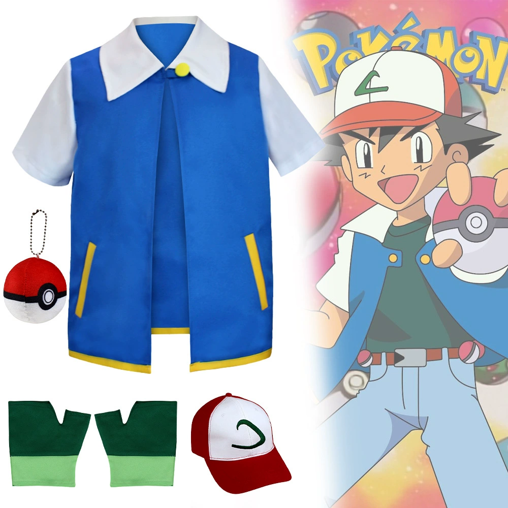 Pokémon Xiaozhi мультфильм аниме костюм Pocket monster Pokemon косплей
