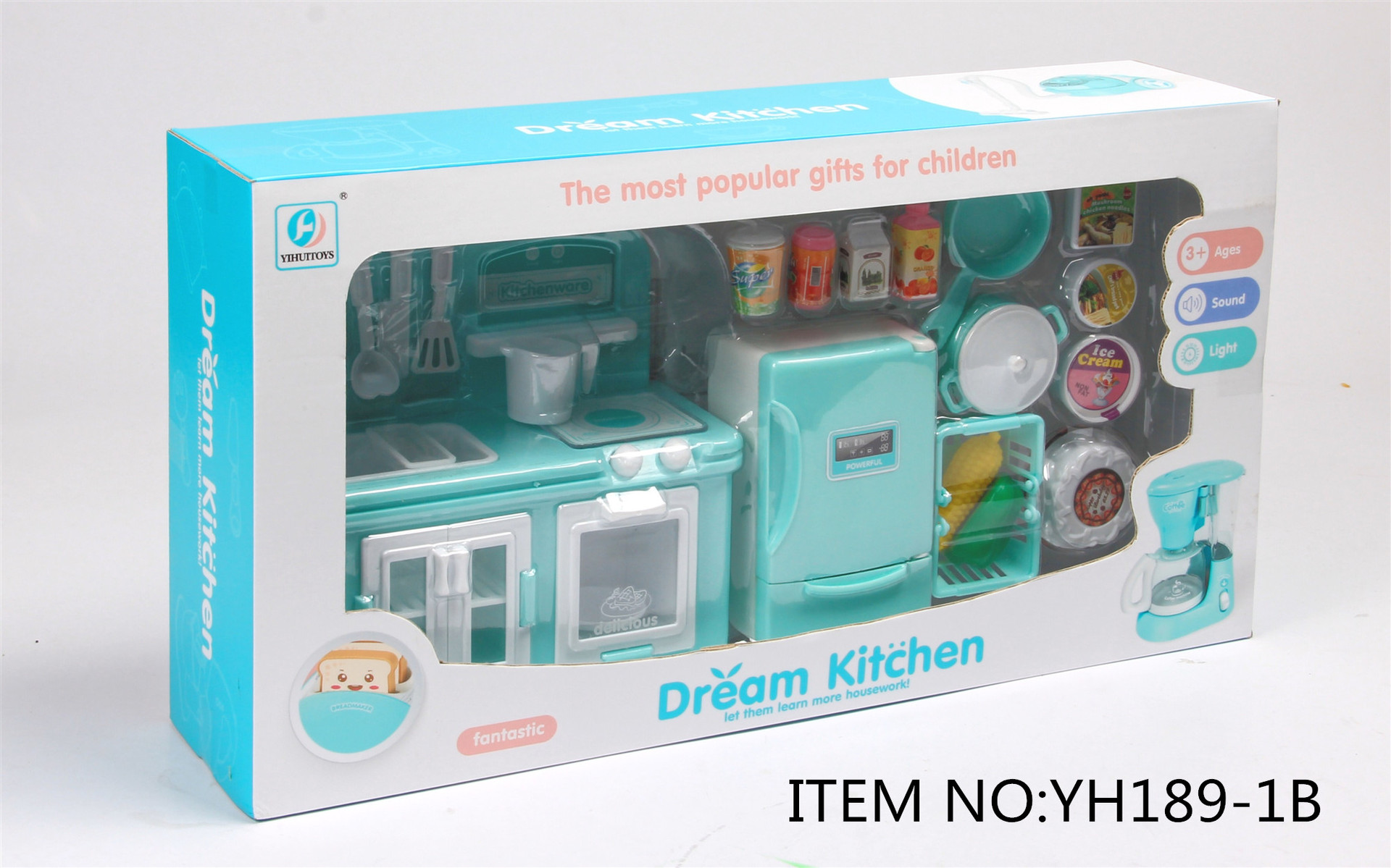 Juguetes para niños cocina grande conjunto completo de simulación transfronteriza eléctrica área de Chenghai conjunto mayorista de 3 años