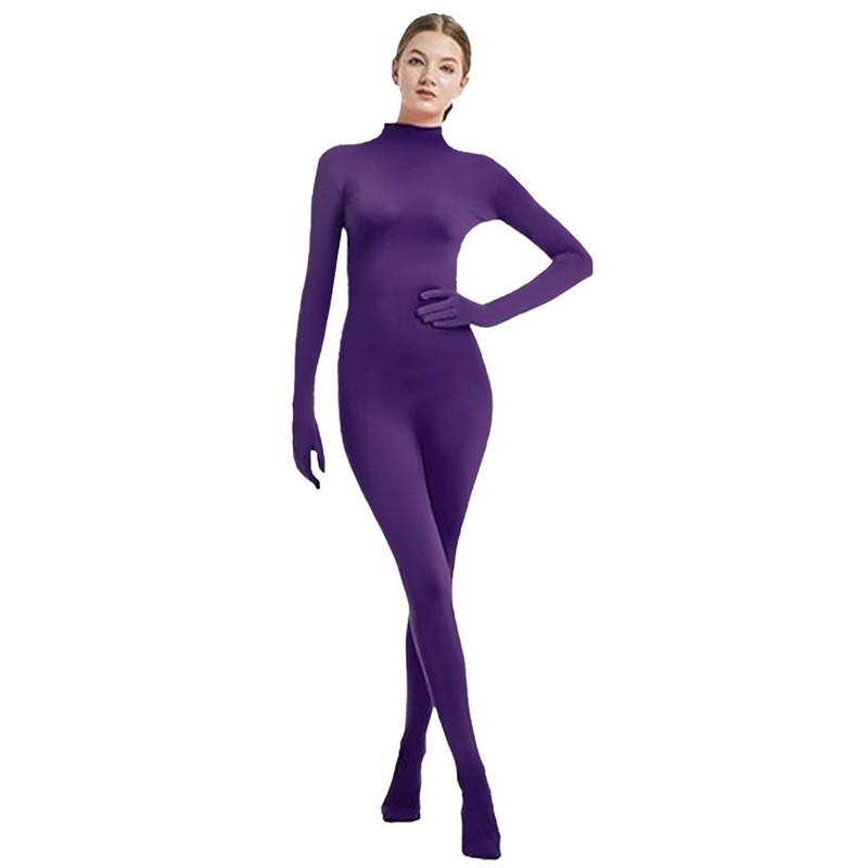 国境を越えて人気のレオタードの女性の半包の連体服zentai純色の服のダンス服の舞台の演技服|undefined