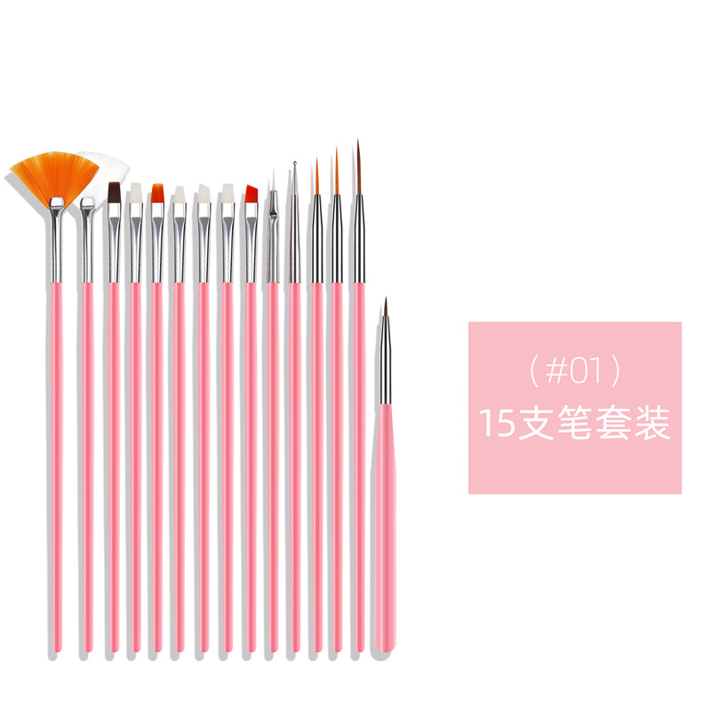 Amazon Venta caliente 15 uñas arte pluma 5 pivote punto taladro pluma resina paleta AB diamante joyería uñas herramientas traje