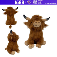 跨境新品现货Highland Cow仿真苏格兰高地牛长毛绒玩具玩偶公仔