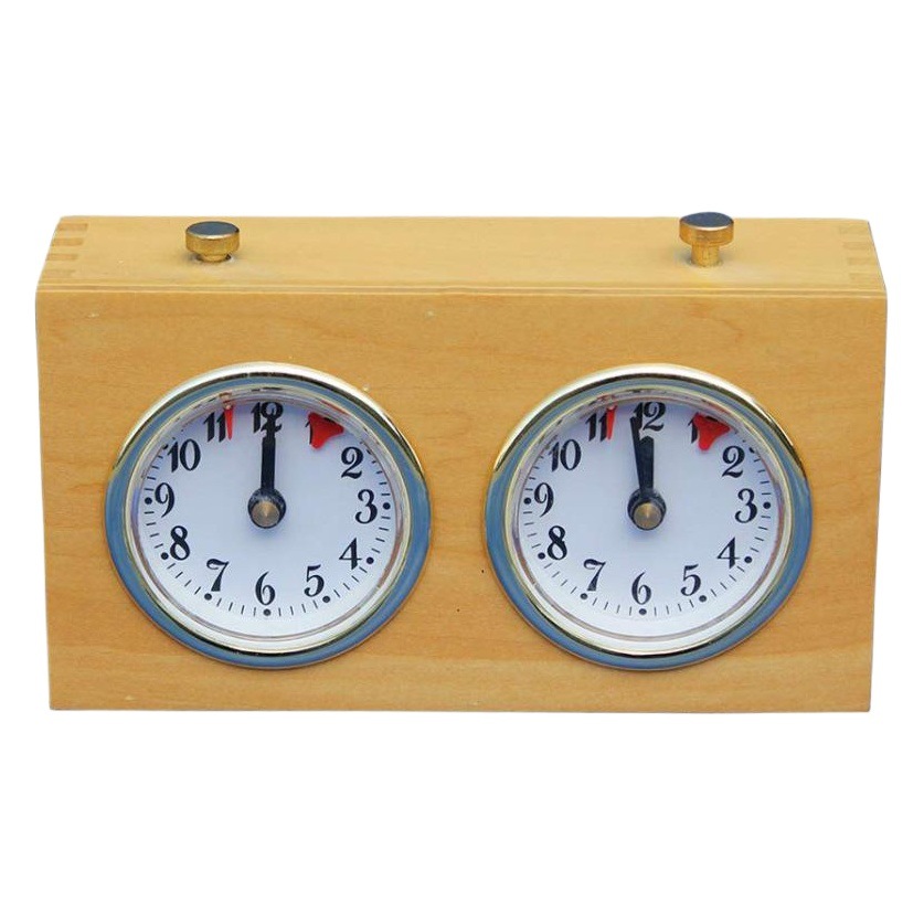 Ajedrez ir juego temporizador de madera portátil reloj mecánico juego para el árbitro sincronización