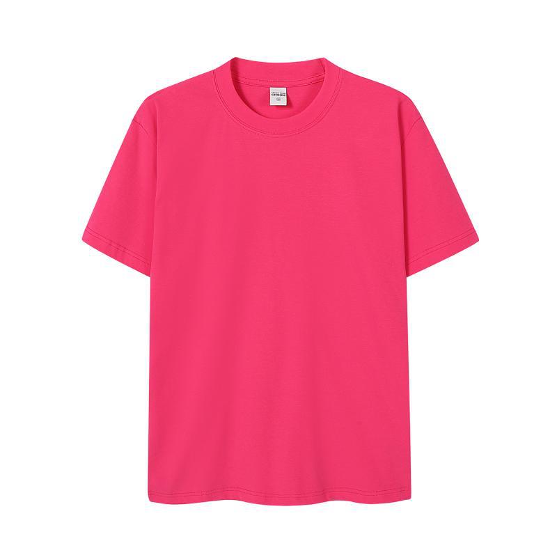 Camiseta de cuello redondo regular de hilo de spandex pesado de 230g, moda de verano