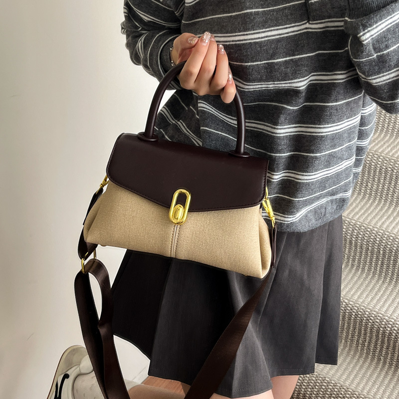 2025 invierno nuevo estilo coreano bolso de mano pequeño bolso de hombro casual retro de mujer moda empalme mochila image 2
