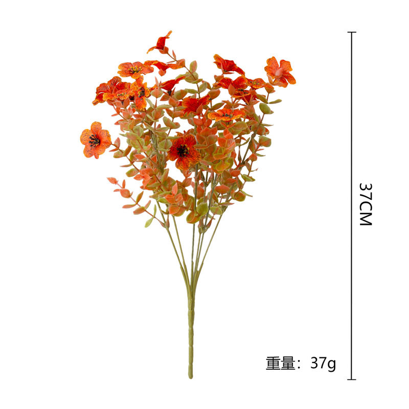 亚马逊爆款现货人造秋色尤加利紫罗兰把束仿真花户外家居庭院装饰|undefined