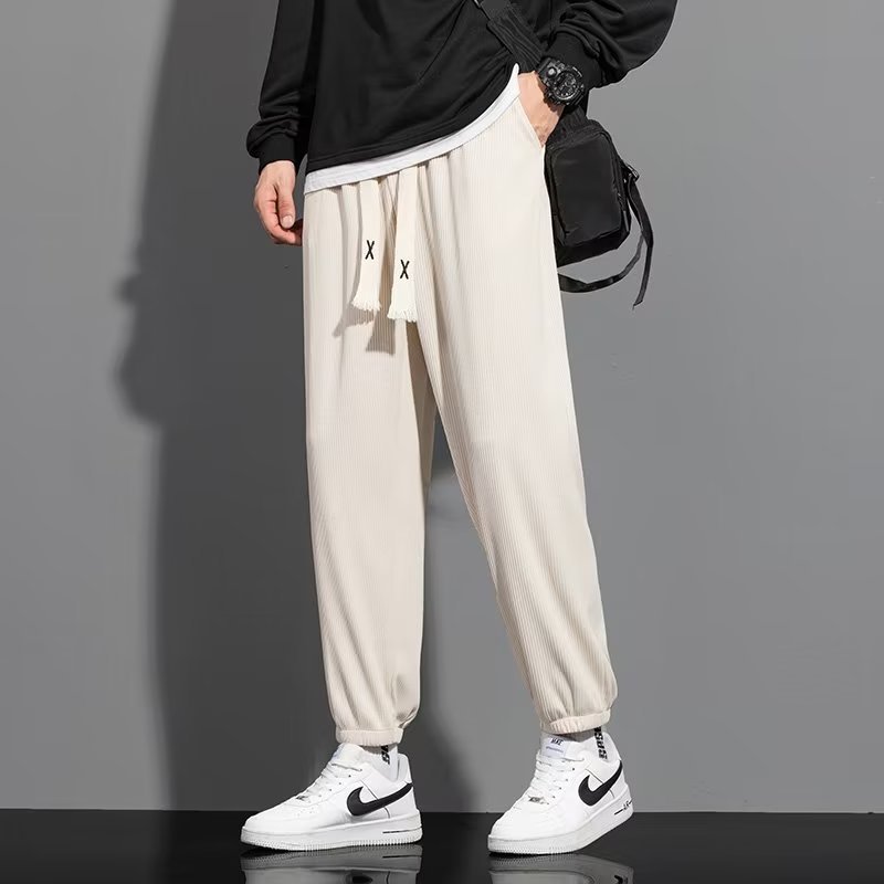 Pantalones para hombres, pantalones de diseño, pantalones de callejera sueltos, pantalones casuales de piernas anchas, tendencia