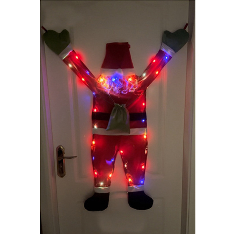 Decoración Navideña de Terciopelo con Diseño de Grinch Trepador de Pared, Disfraz de Grinch Verde Peludo, Adornos Navideños