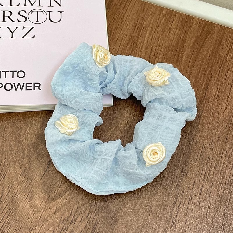 Temperamento floral intestino grueso anillo para el cabello bola femenina cabeza cuerda dulce cola de caballo cuerda para el cabello banda de goma de alta calidad accesorios para el cabello al por mayor