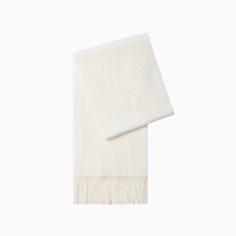 Pinzas cuidadosamente seleccionadas, bufanda 100% de lana, bufanda de ambiente coreana, color sólido, chal de mujer de alta calidad de otoño e invierno