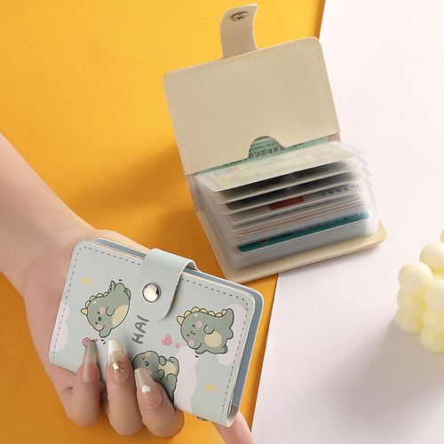 Cute cartoon women's card holder, exquisite, high-end, large capacity, multiple card slots, ultra-thin, anti-degaussing, compact card holder, card holder