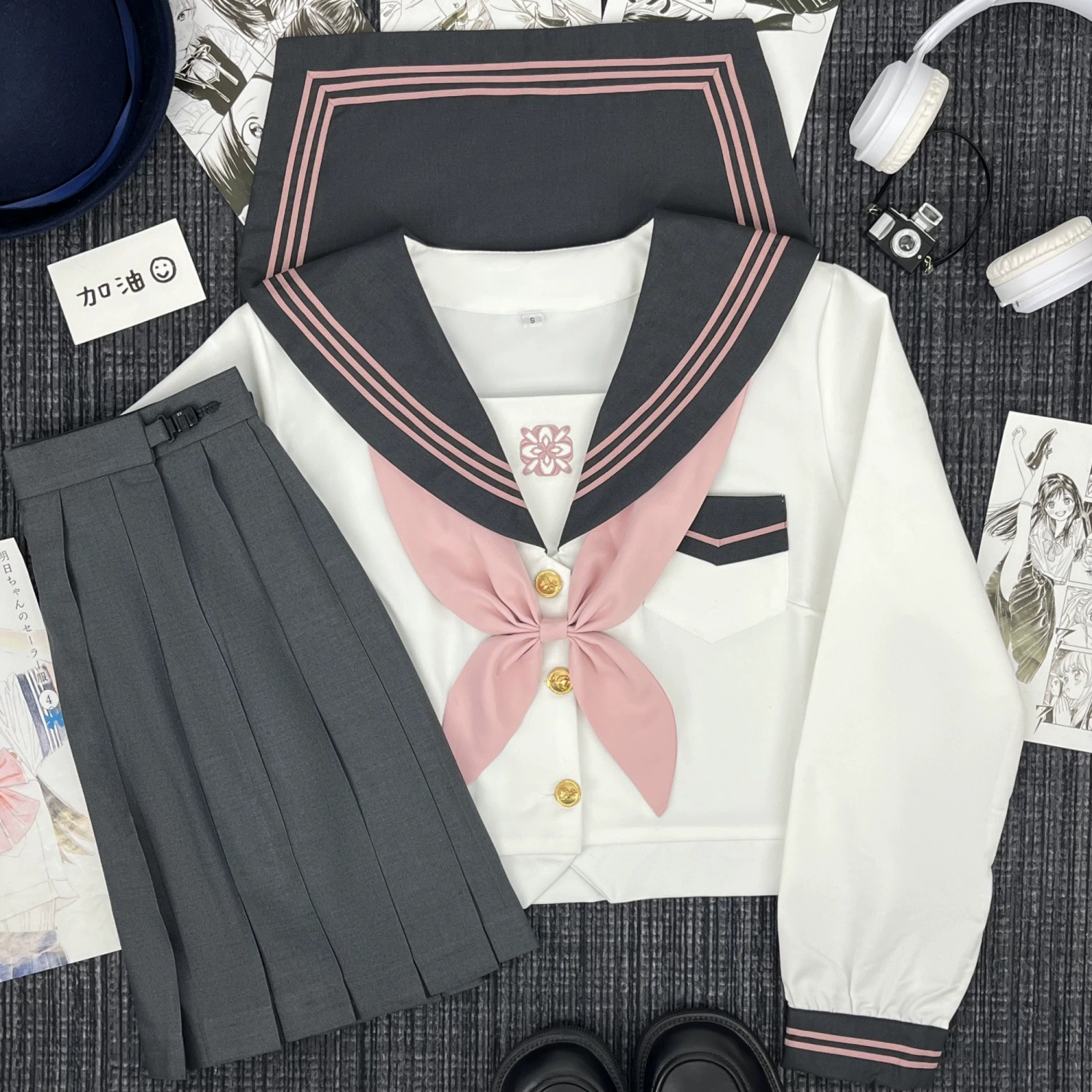 [Сакура Цюй] Оригинальная девушка ветреного японского отделения JK униформа колледжа сладкая студенческая форма