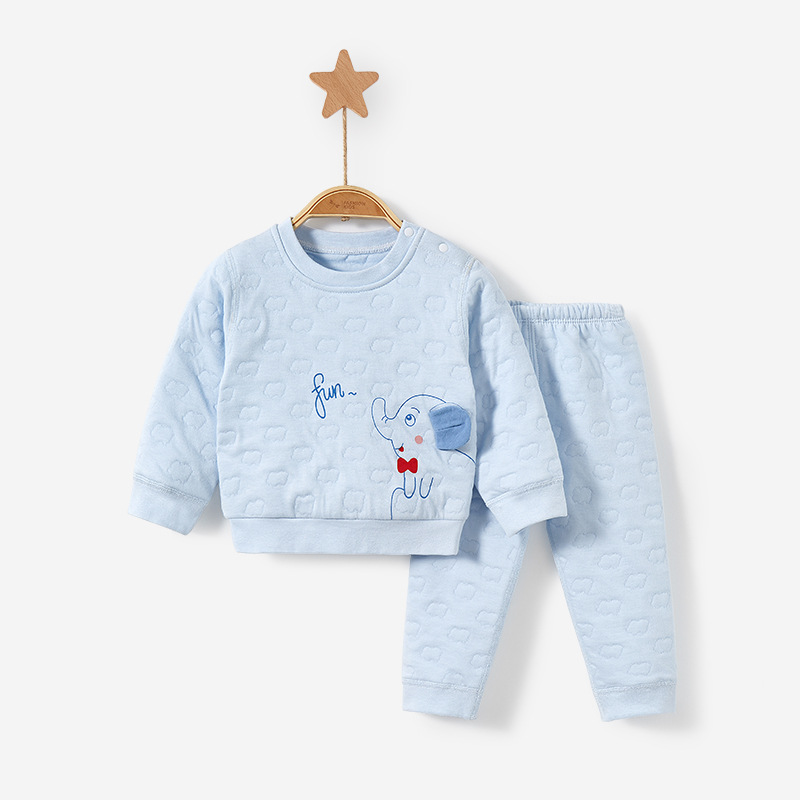 Ropa interior térmica para niños otoño e invierno Bebé acolchado niños y niñas bottoming conjunto de dos piezas bebé otoño ropa pantalones largos traje