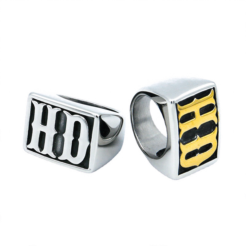 24g Weight Rings Classification 1 Piece Quantity Street Occasion Titanium Steel Material Letter, Simple Pattern Men's Gender Hip-Hop Style Men's Hip-Hop Rings Letter Simple Titanium Steel Men Signet Rings 2