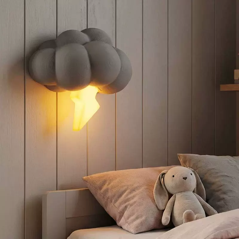 壁灯小夜灯云朵闪电过道灯房间温馨可爱儿童房led墙壁灯