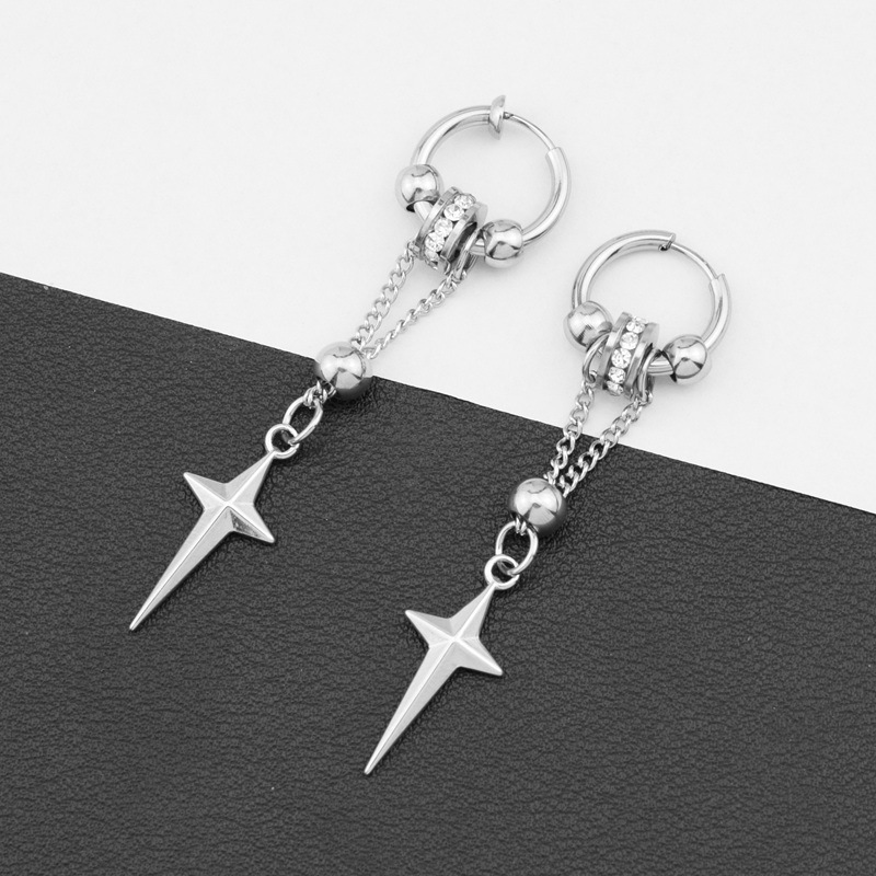 Shopping Occasion Modern Style Geometric Polishing Stainless Steel Earrings