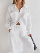 J 26323 Long Sleeve Shirt and Wide Leg Pants �L���r��ֱͲѝ