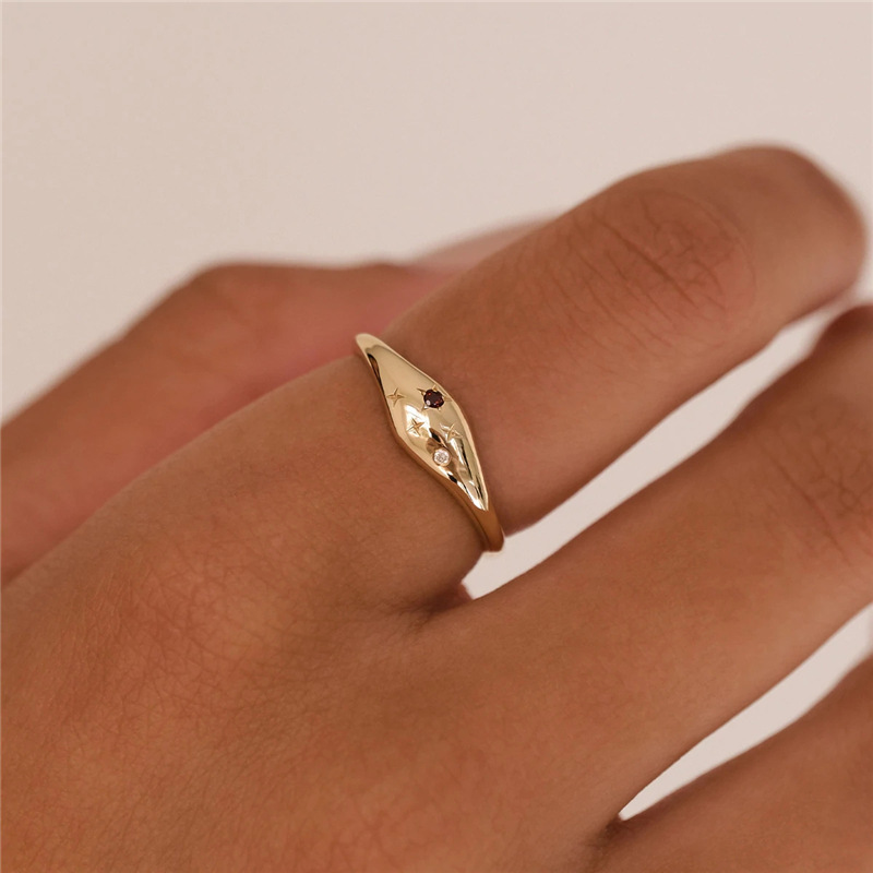 5g Weight Zircon Inlay Material Rings Classification 6, 7, 8 Ring Size 1 Piece Quantity Daily Occasion 925 Sterling Silver Material Star Pattern Couple Gender Inlay Design Fashion Style 925 Sterling Silver Zircon Rings Star 3