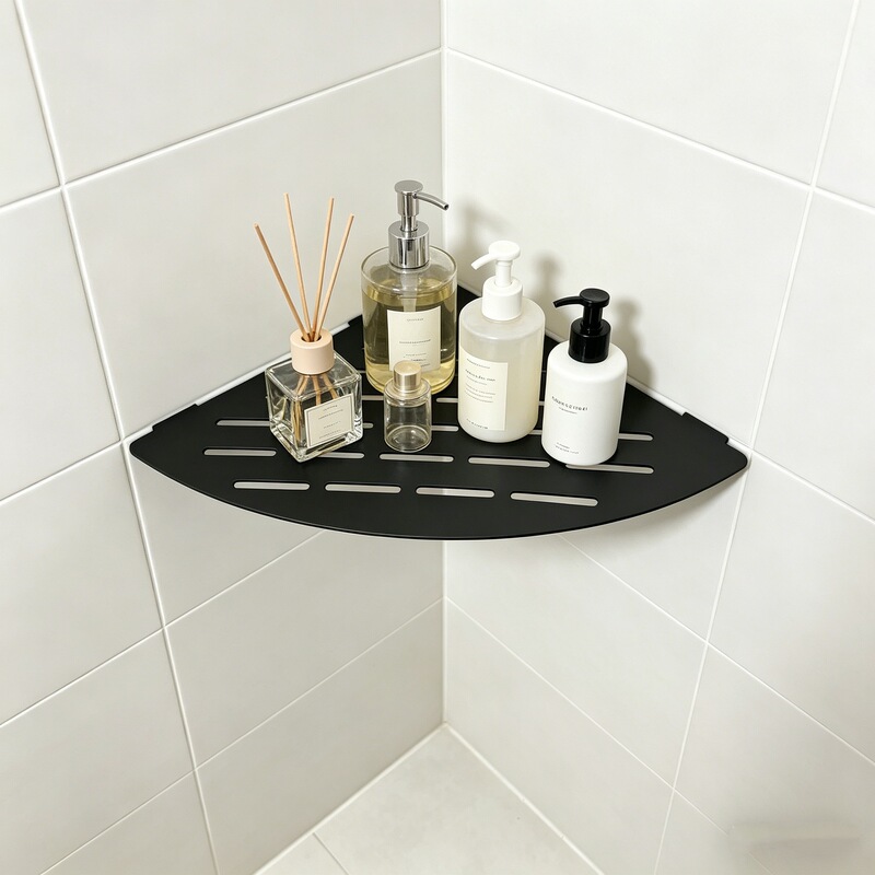 New Cross-Border Bathroom Storage Rack with Metal Embedded Design for Shampoo and Shower Gel, Multi-Purpose Storage