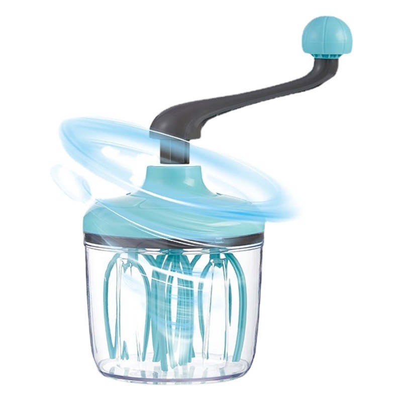 Batidor giratorio de cocina casera, batidor de crema de pastelería, batidor de pelo, batidor de pastel de espuma para hornear con manivela, batidor de huevos