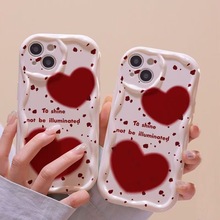 红色爱心适用苹果16Pro手机壳iPhone15Pro可爱14欧美13新款17高级