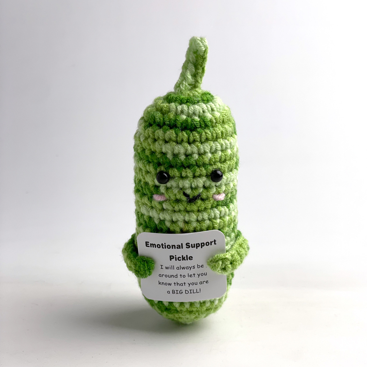 Amazon transfronterizo nuevo lindo energía positiva emocional pepino pepinillo muñeca hecha a mano de punto regalo creativo en stock