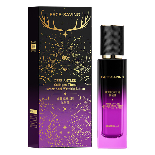 Deer Antler Collagen Three Factors Anti-Wrinkle Essence Milk Lightens Wrinkles, Balances Skin Water and Oil, Locks Water, Moisturizes and Fines Pores