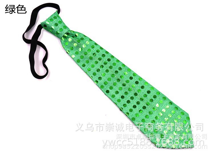 Corbata luminosa LED, lentejuelas intermitentes, corbata luminosa, concierto, reloj del día del niño, accesorios de atmósfera