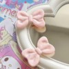 Cute fuchsia cartoon hairgrip with bow, bangs, Japanese and Korean