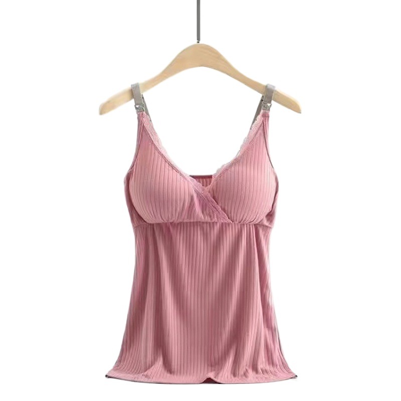 Chaleco de enfermería Honda de las mujeres embarazadas ropa interior de enfermería ropa de enfermería pijamas posparto camisa de fondo de verano primavera interior y otoño Delgado