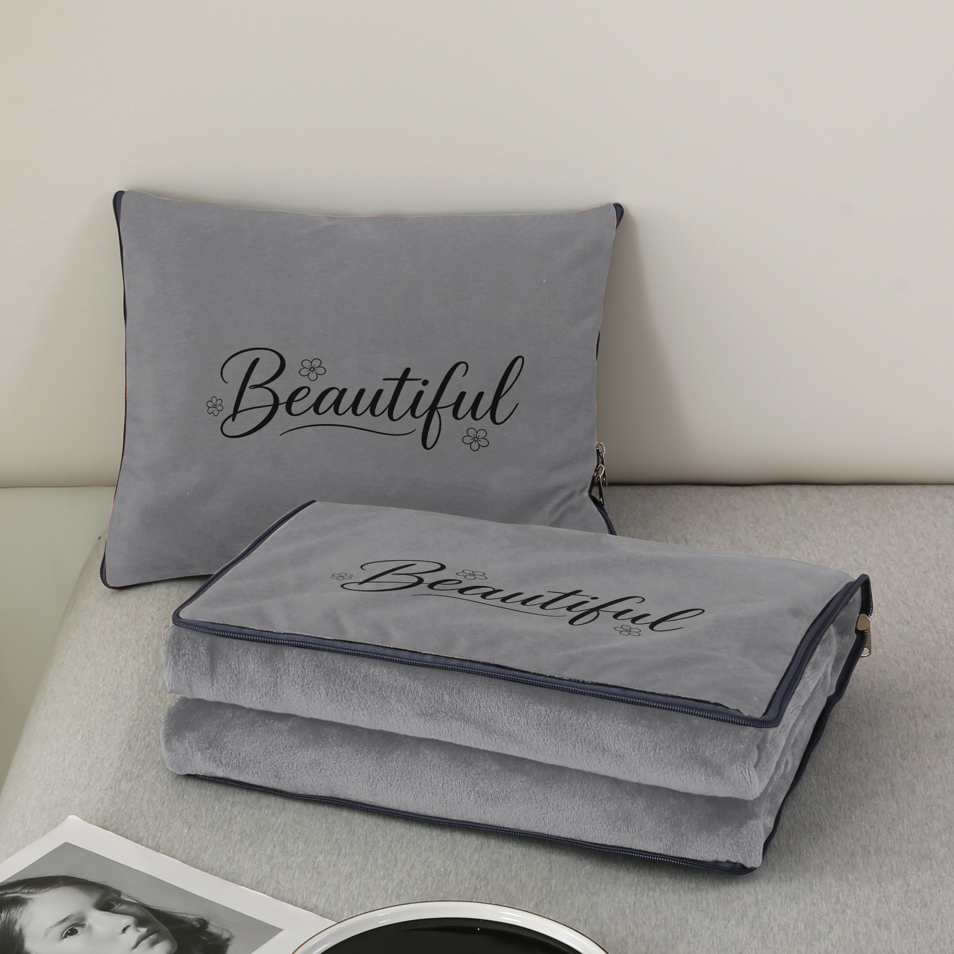 라이트 그레이 아름다운 담요 직사각형 30*40