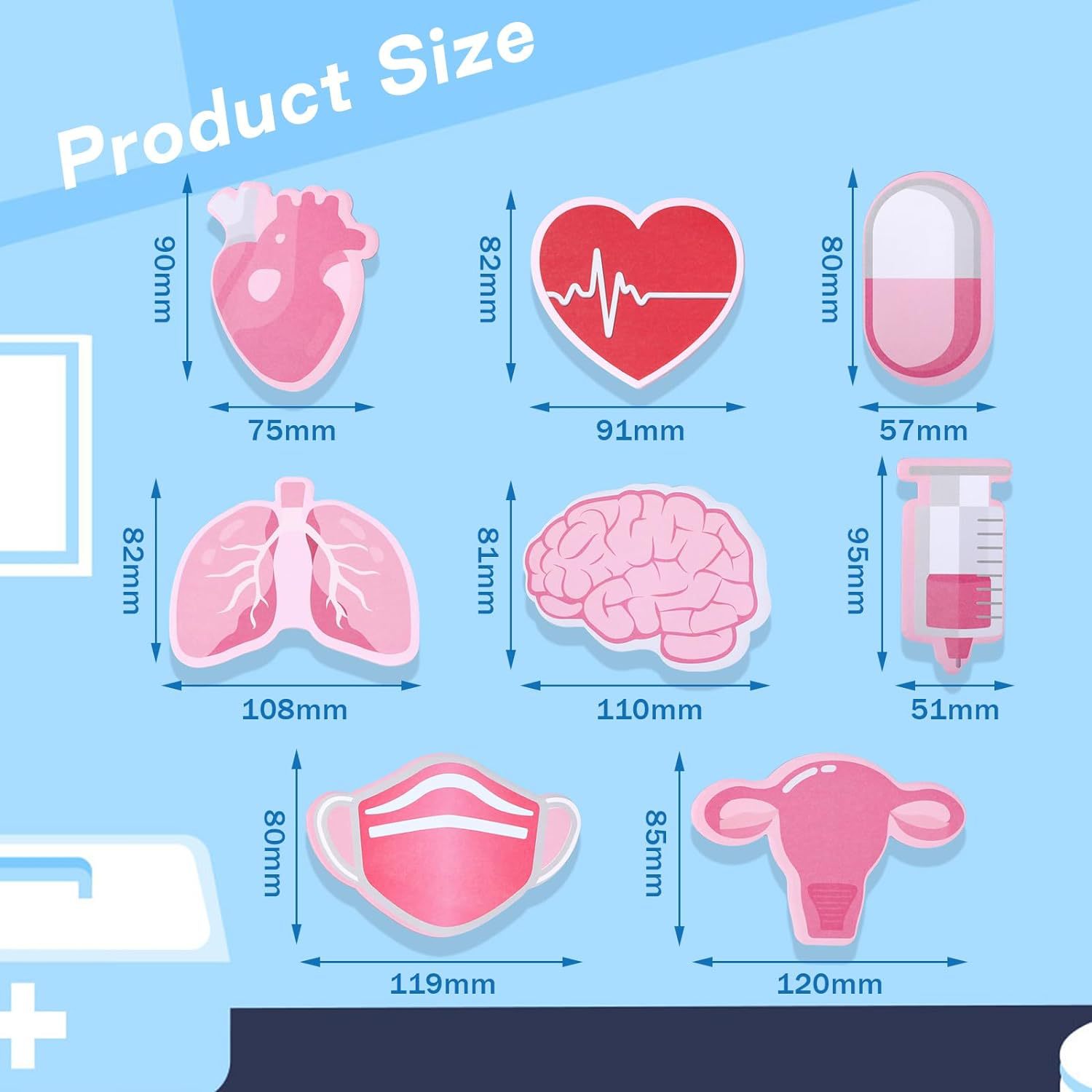 Tema médico transfronterizo nota adhesiva en forma especial n veces color desgarrable cuaderno creativo registro impreso personalizado