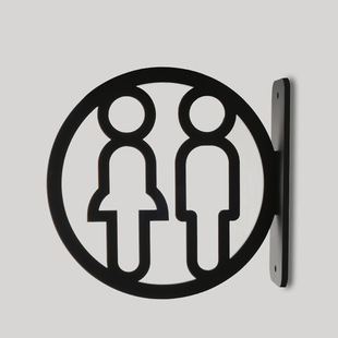 Acrylic 3D Side-Mounted Men's and Women's Toilet Restroom Signage Restroom Prompt Guide Signage Zhenpei