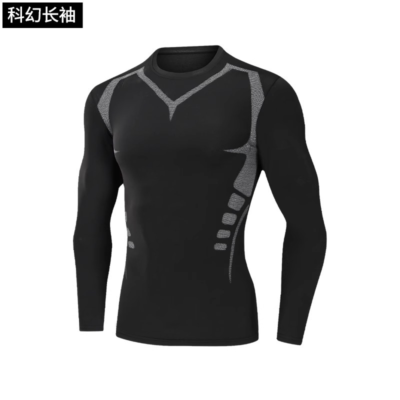 Traje deportivo, ropa de gimnasio para correr para hombres, ropa de secado rápido de seda de hielo de verano, equipo ajustado, ropa de ciclismo de entrenamiento para correr por la mañana
